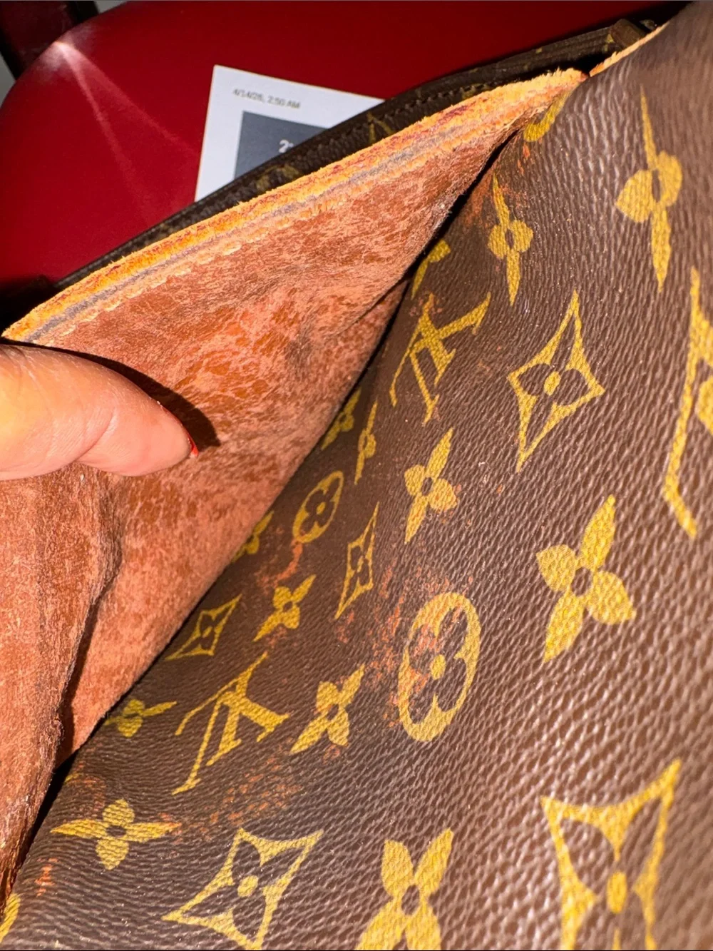Louis Vuitton Danube Monogram Crossbody both sides have been repaired - Picture 3 of 13